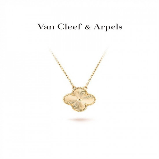 Four-leaf clover gold necklace women's 999 full gold light luxury 2024 new explosive