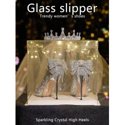 Crystal heels with bows